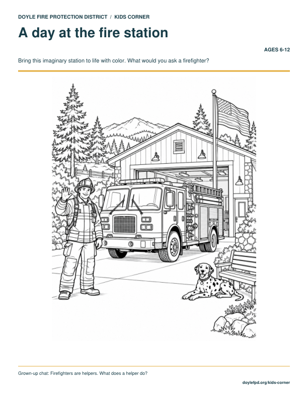 A day at the fire station printable preview